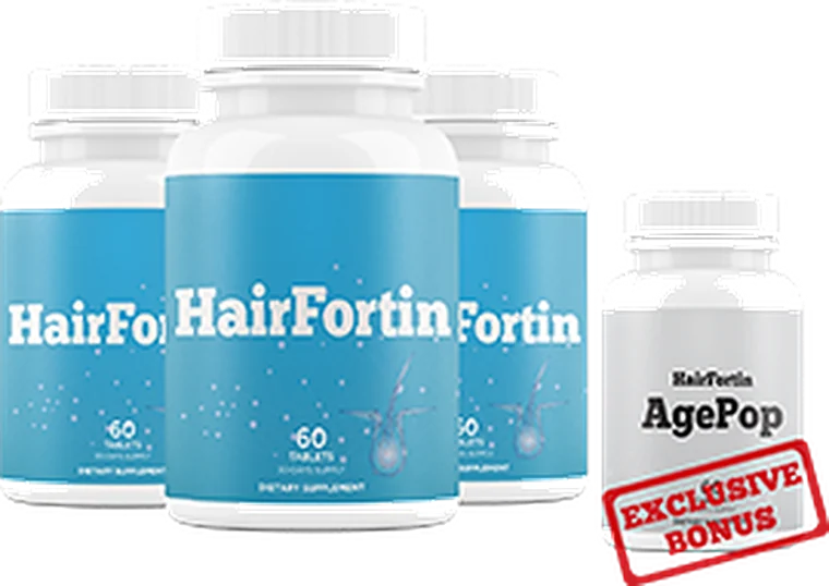 HairFortin 3 bottles — 90-day supply with free HairFortin AgePop bonus bottle