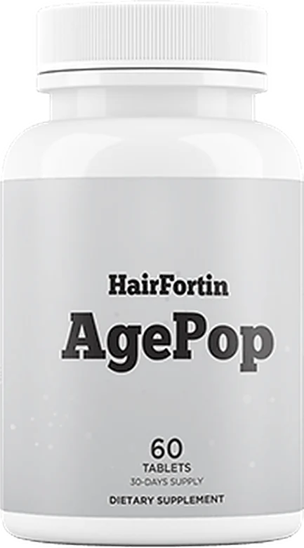 HairFortin AgePop 60-tablet bottle — free 30-day bonus supply with the 3-bottle HairFortin package